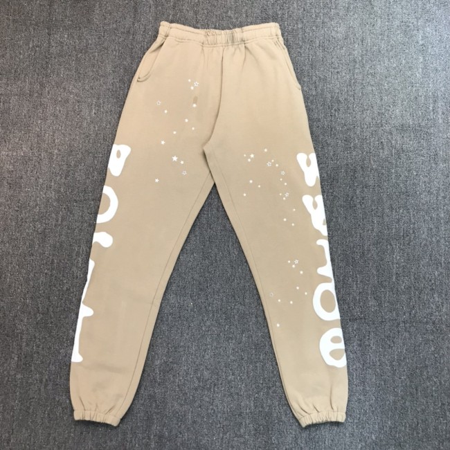 White Monogrammed Styrofoam Printed Pants