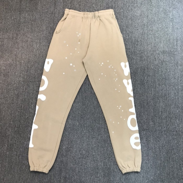 White Monogrammed Styrofoam Printed Pants