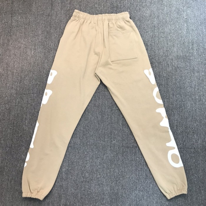 White Monogrammed Styrofoam Printed Pants