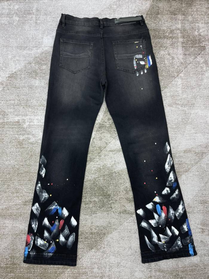 [buy more save more]  1:1 quality version Splash Ink Straight Button Row Jeans 2 colors 22814404