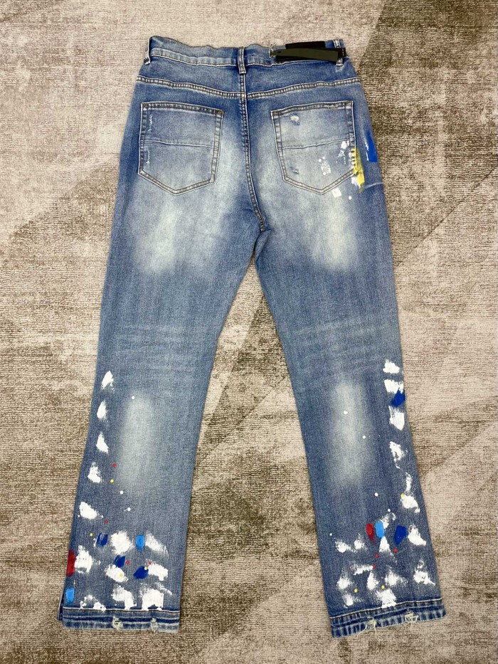 [buy more save more]  1:1 quality version Splash Ink Straight Button Row Jeans 2 colors 22814404