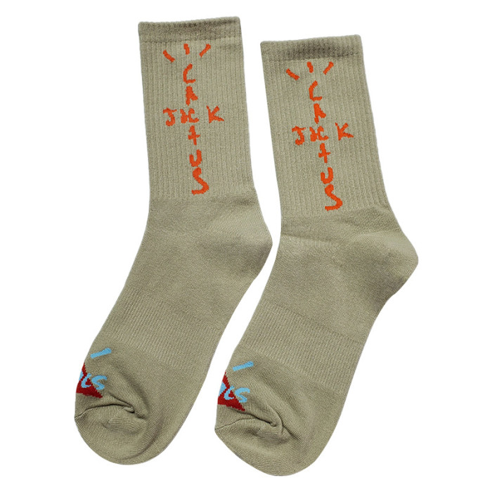 [buy more save more] Pineapple Cashew Flower Athletic Mid-Calf Socks