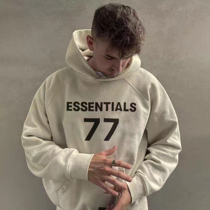 1:1 quality version 77 Flocked Pullover Sweatshirt Hoodie 2 Colors