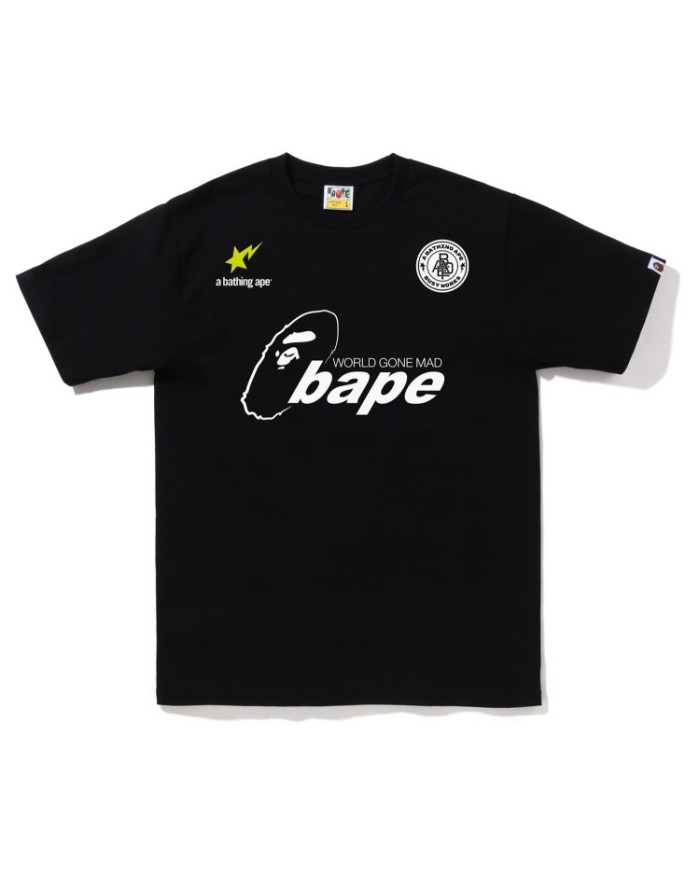 Ape Head Letter Clash Color Star Print Short Sleeve tee 2colors