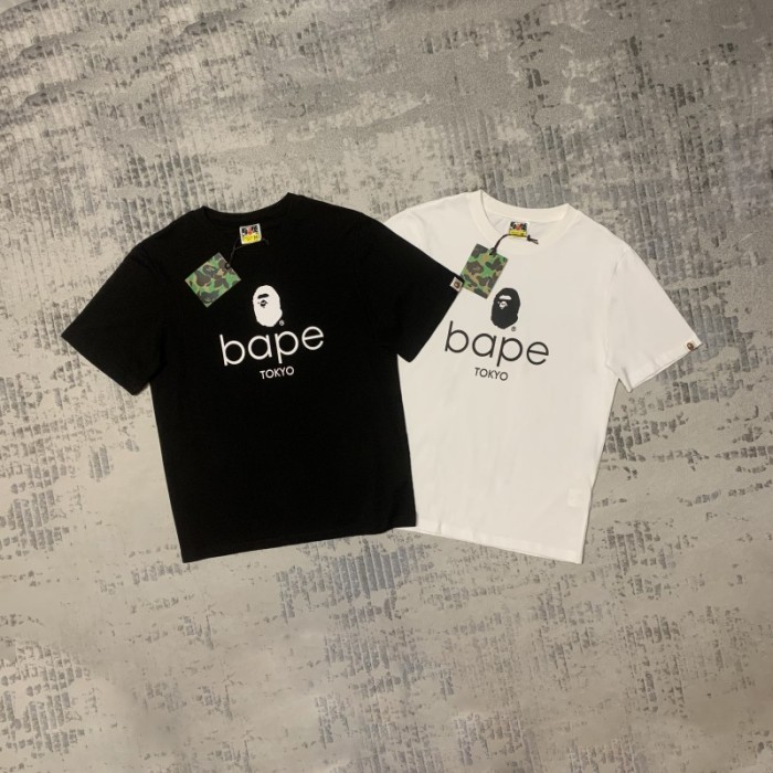 Single Ape Head Letter Short Sleeve tee 2colors