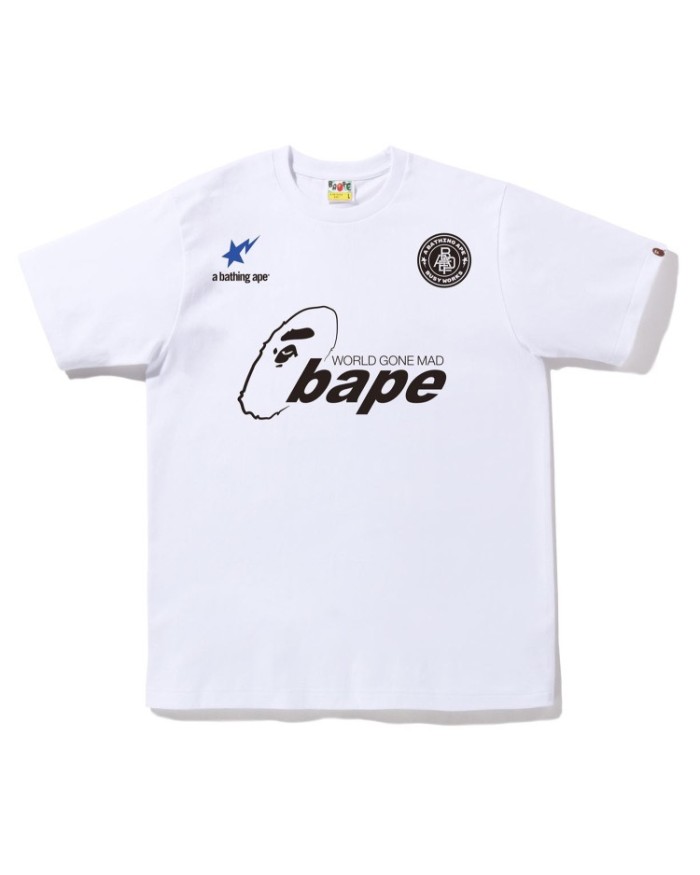 Ape Head Letter Clash Color Star Print Short Sleeve tee 2colors