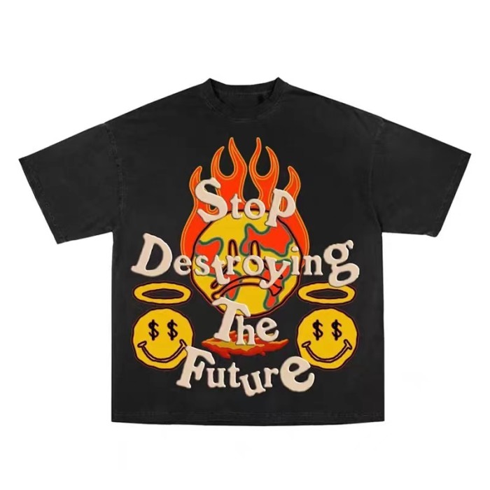 Flame Smiley Emoji Short Sleeve Tee