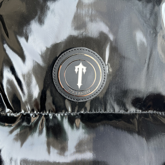 1:1 quality version Black Short Glossy Down Jacket for girls
