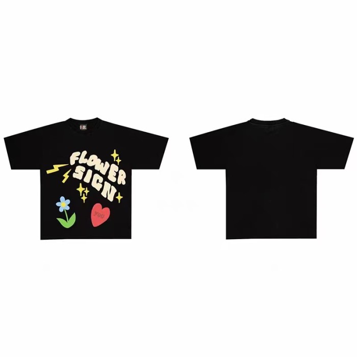 Floral print graffiti t-shirt