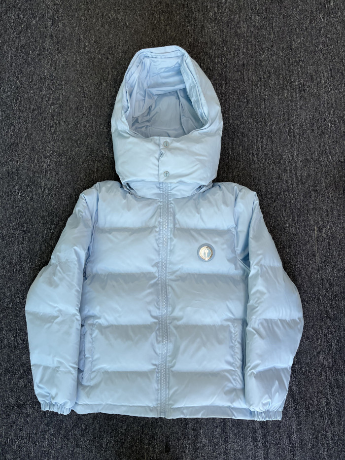 1:1 quality version Long Blue Cross Down Detachable Hood Jacket Jacket