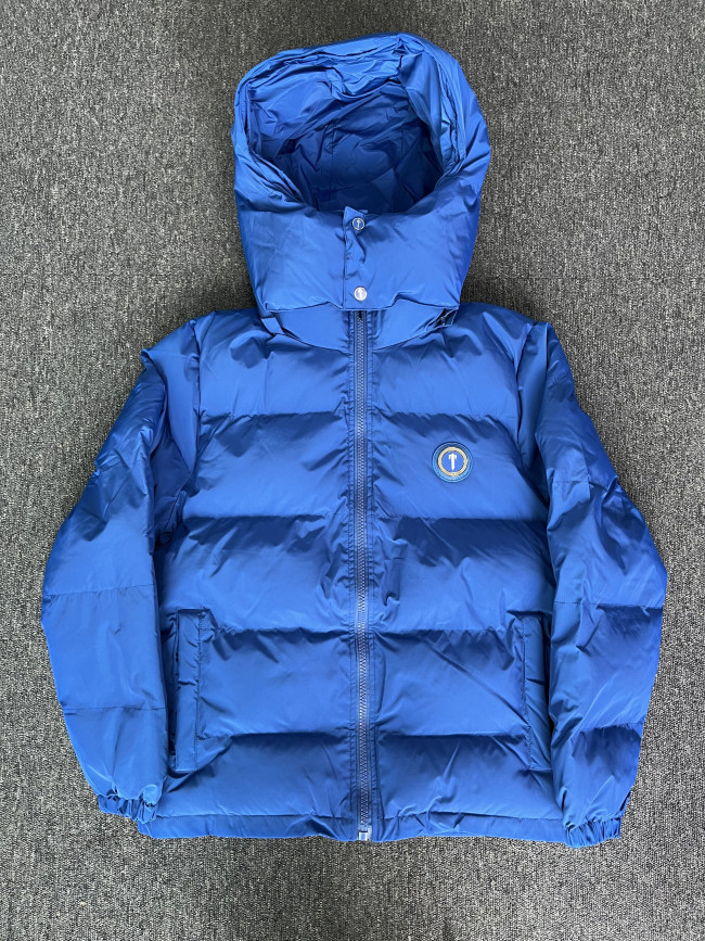 1:1 quality version Dark Blue long Cross Front Down Jacket