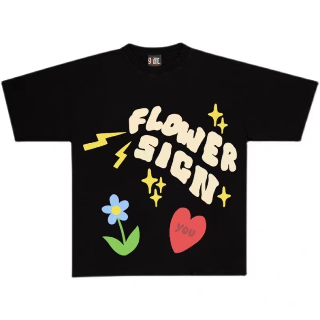 Floral print graffiti t-shirt