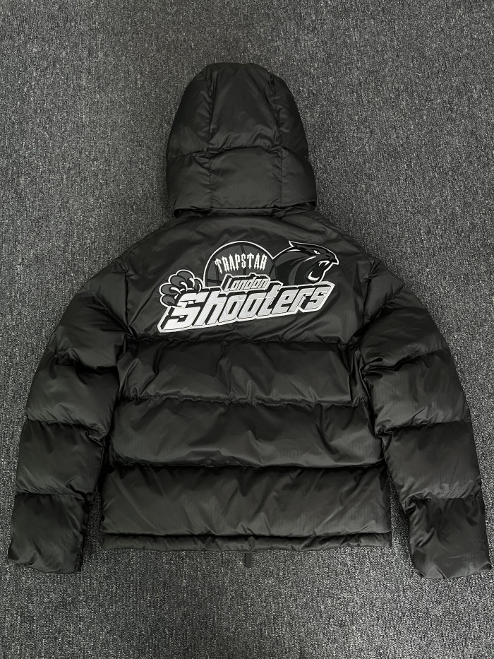 1:1 quality version Tiger Label Hooded Down Jacket Black