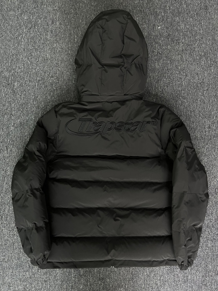 1:1 quality version  Black letter-print down-filled hooded jacket