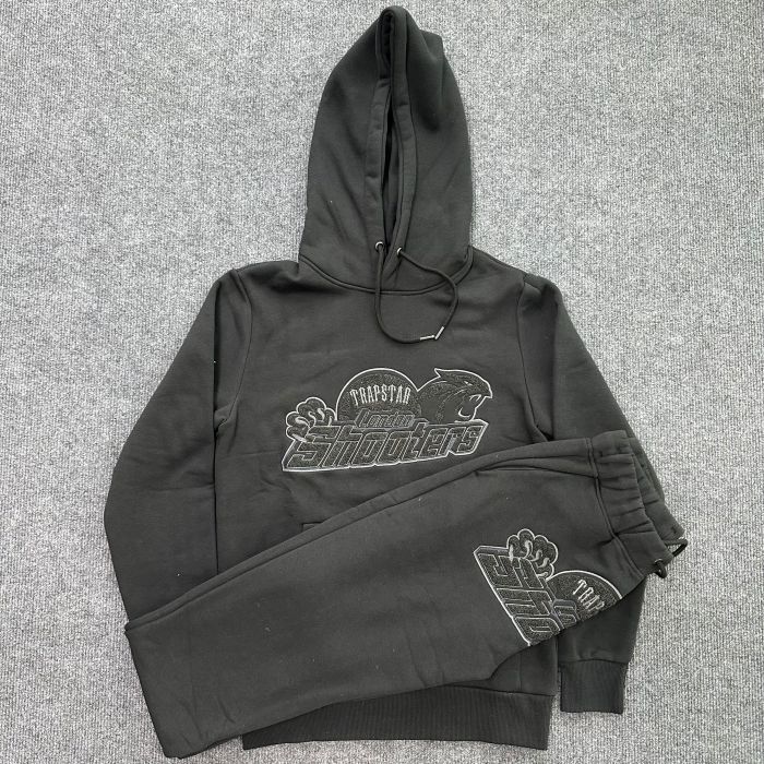 Towel Embroidered Tiger Black Hoodie