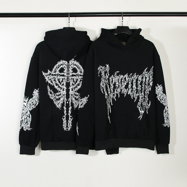 Crucifix Unicorn Arms Diablo Style Skull Sweatshirt Hoodie