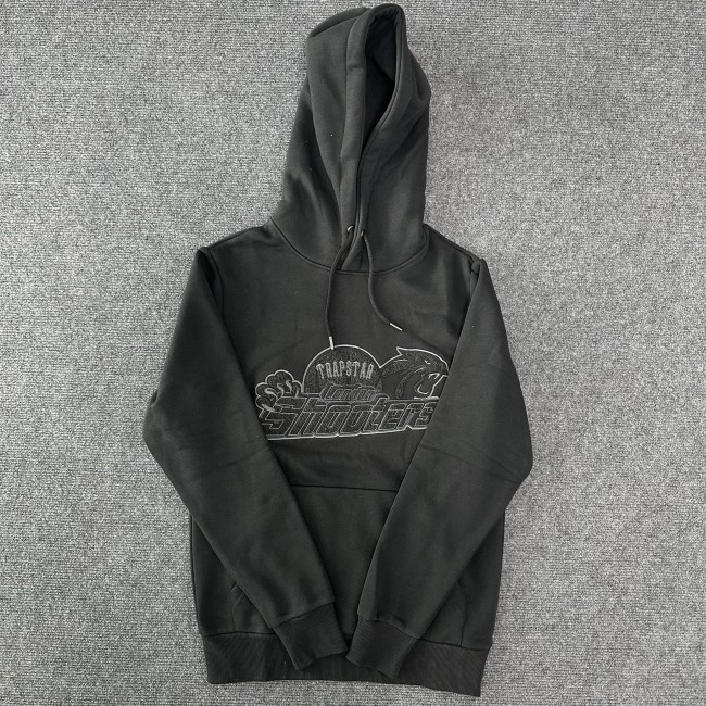 Towel Embroidered Tiger Black Hoodie
