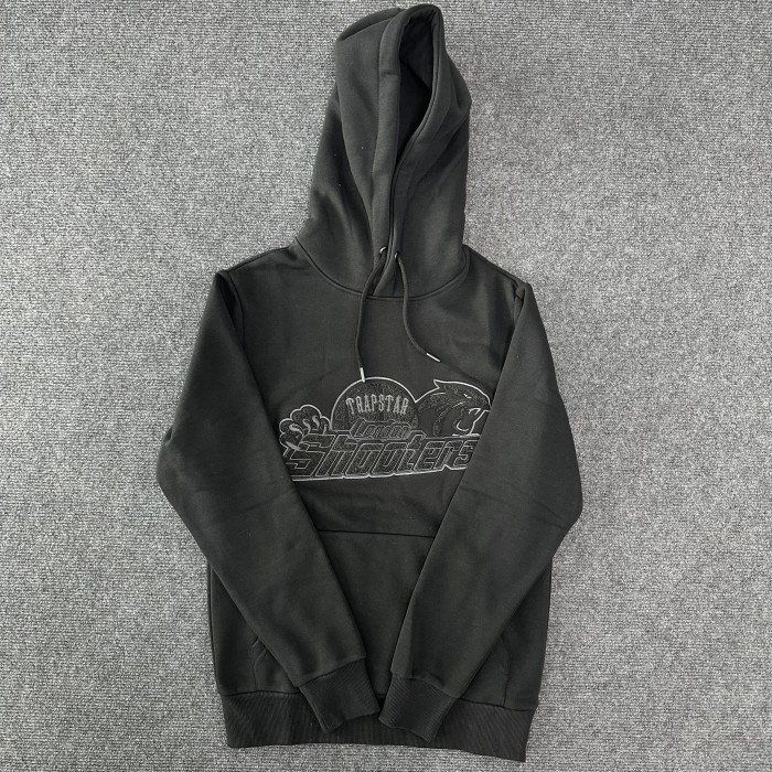 Towel Embroidered Tiger Black Hoodie