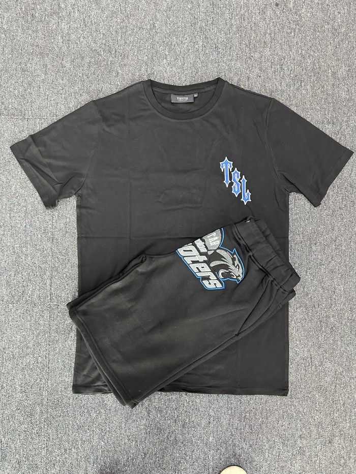 1:1 quality version Tiger Embroidered Black Tee