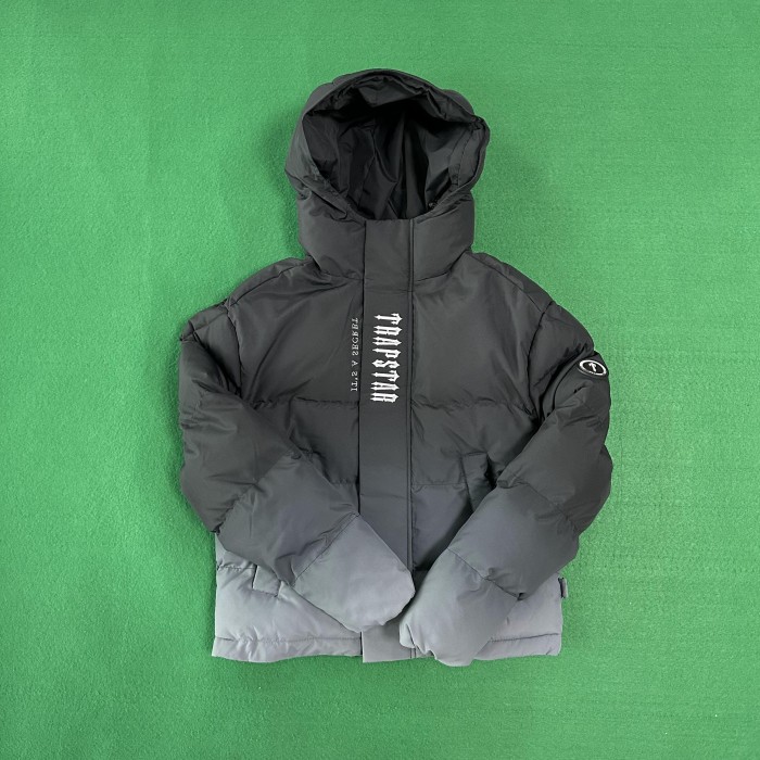 1:1 quality version Gradient Black Gray Hooded Down Jacket