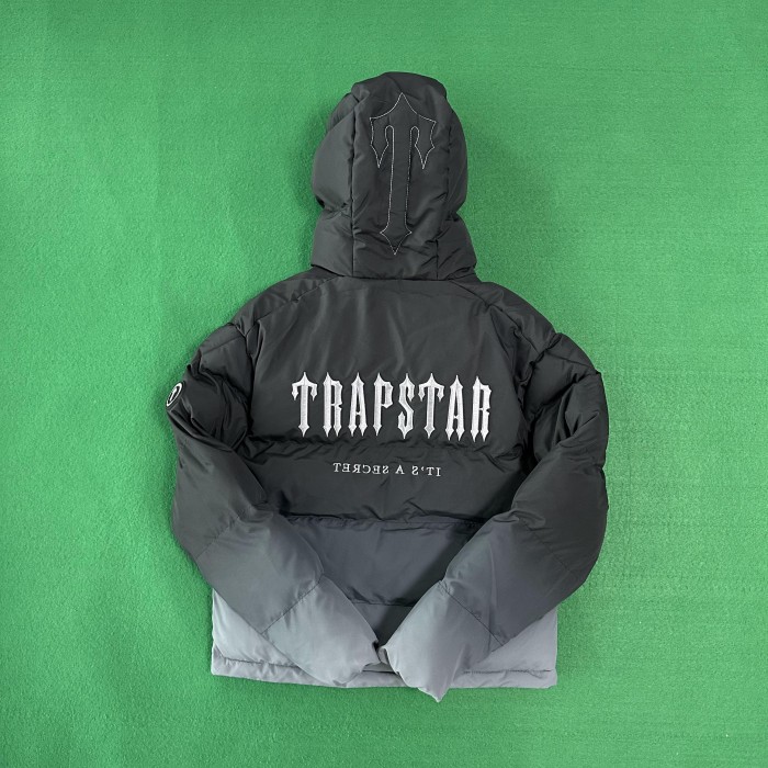 1:1 quality version Gradient Black Gray Hooded Down Jacket