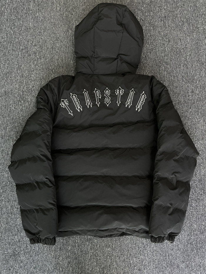 1:1 quality version  Black Big Label Hooded Embroidered Down Jacket