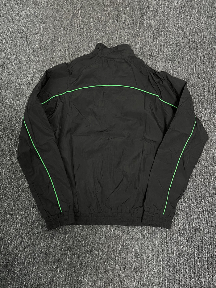 1:1 quality version Embroidered Jacket  with Green Trim in Black Set