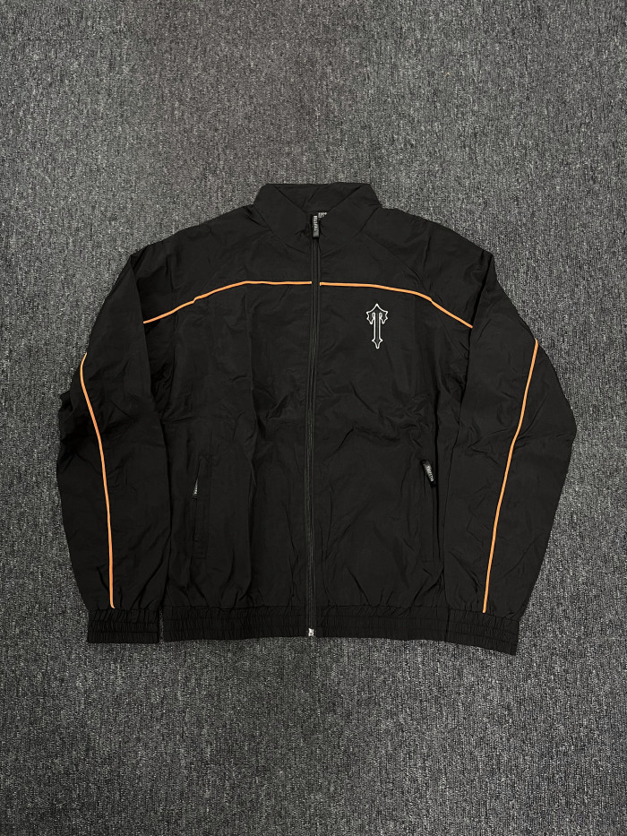 1:1 quality version Black Orange Trim Embroidered Jacket Set