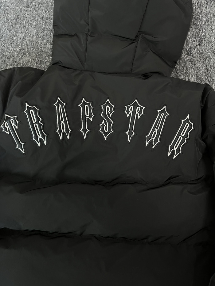1:1 quality version  Black Big Label Hooded Embroidered Down Jacket