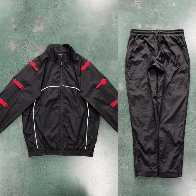 1:1 quality version Red Cross Wrap Around Embroidered Jacket Set