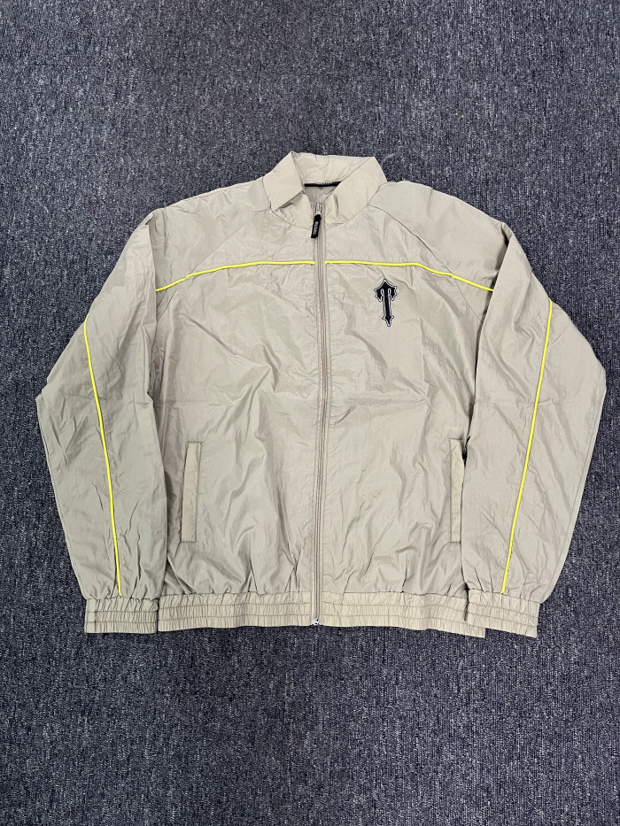 1:1 quality version Khaki Embroidered Jacket  Set