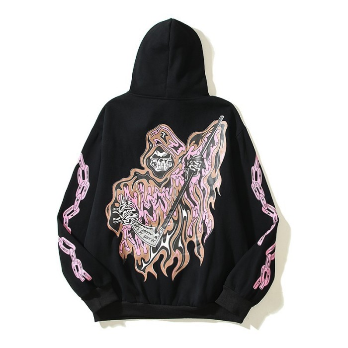 [buy more save more]Grim Reaper Skull Iron Chain Qilin Arm Hoodie