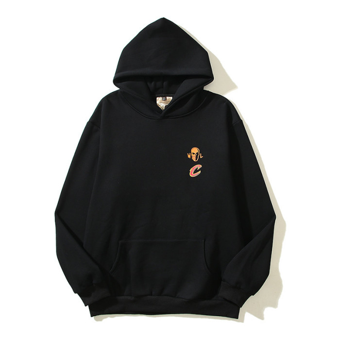 Skeleton Knight Print Black Hoodie
