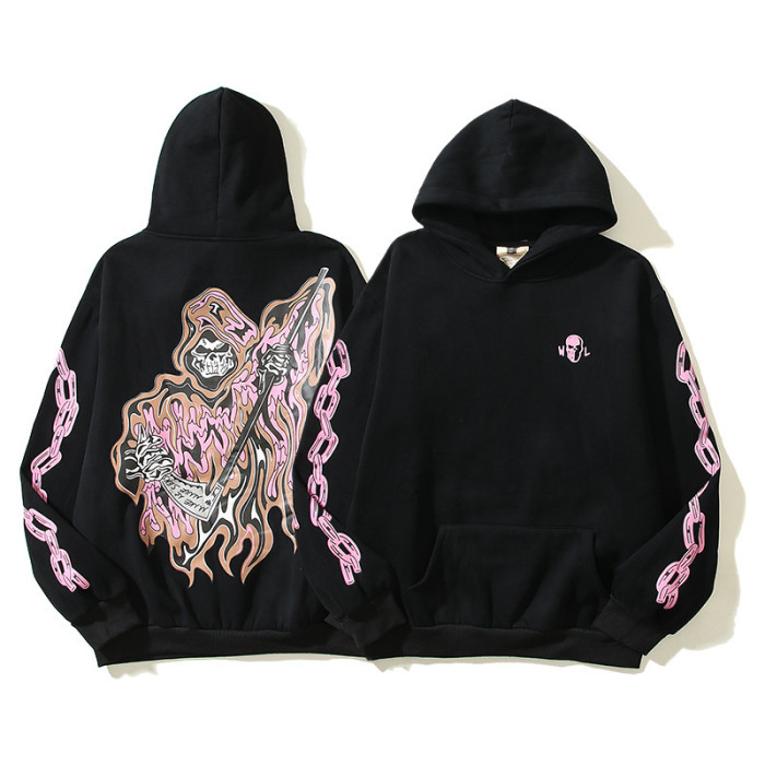 [buy more save more]Grim Reaper Skull Iron Chain Qilin Arm Hoodie