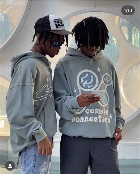 Cosmic Contact Foam Graffiti Print Sweatshirt Hoodie