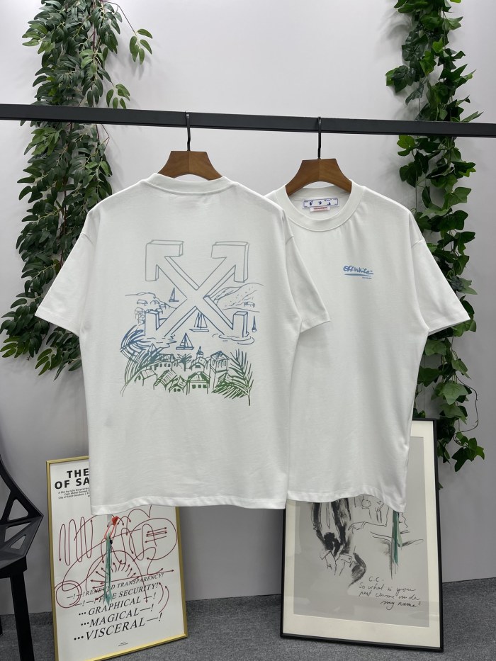 [buy more save more] [Oversized version]1:1 quality version Landscape Arrow Print T-shirt Tee