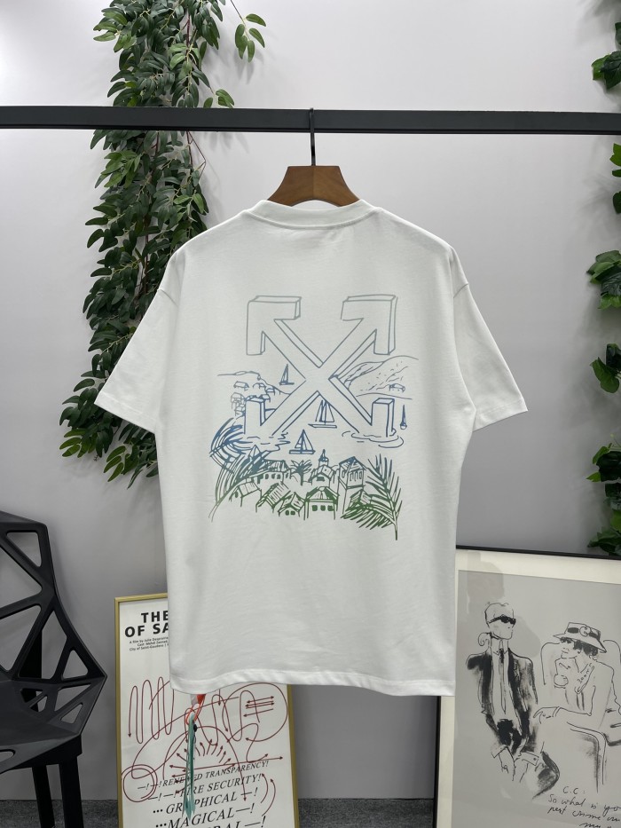 [buy more save more] [Oversized version]1:1 quality version Landscape Arrow Print T-shirt Tee