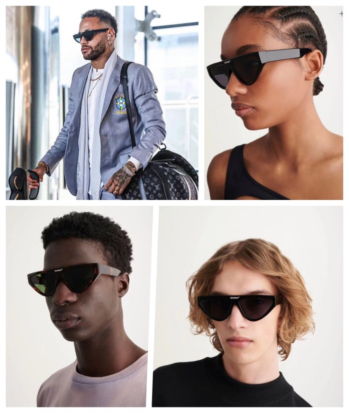 1:1 quality version Fashion inverted triangle thick sunglasses 6 Colors