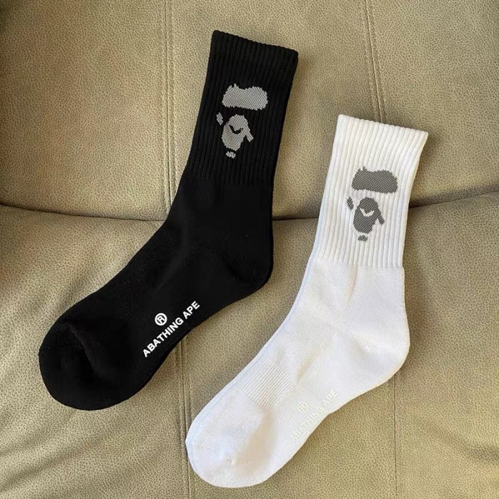 [Buy More Save More]Black and White Monkey Cotton Socks