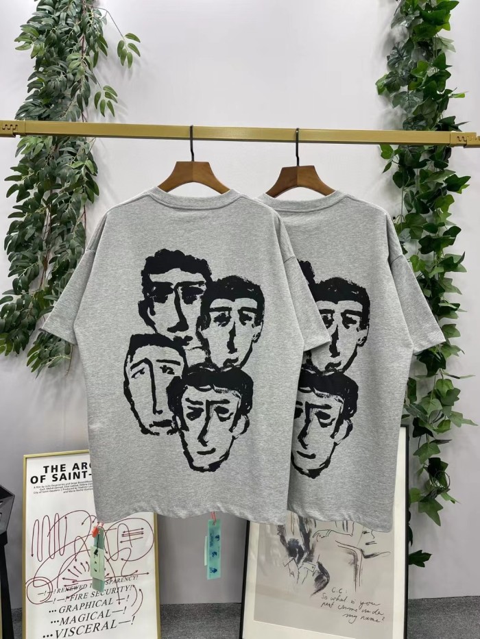 [oversized version] 1:1 quality version Back Head Sketch Print T-shirt