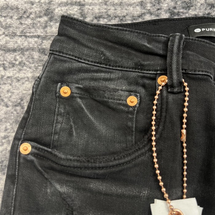 [buy more save more] 1:1 quality version Solid Black Double Knee Scratch Jeans