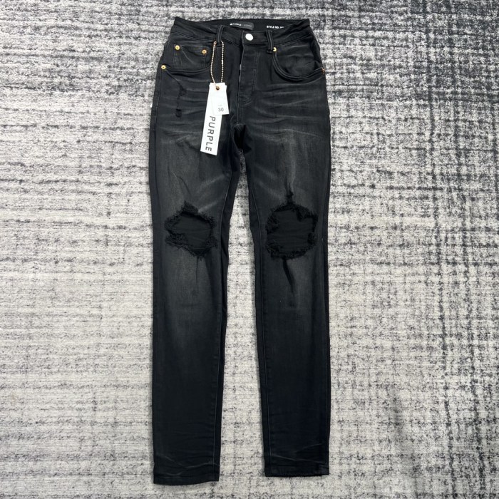 [buy more save more] 1:1 quality version Solid Black Double Knee Scratch Jeans