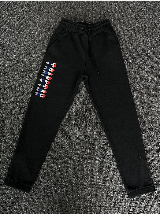 1:1 quality version Gradient Reflective Letter Embroidered Sweatpants