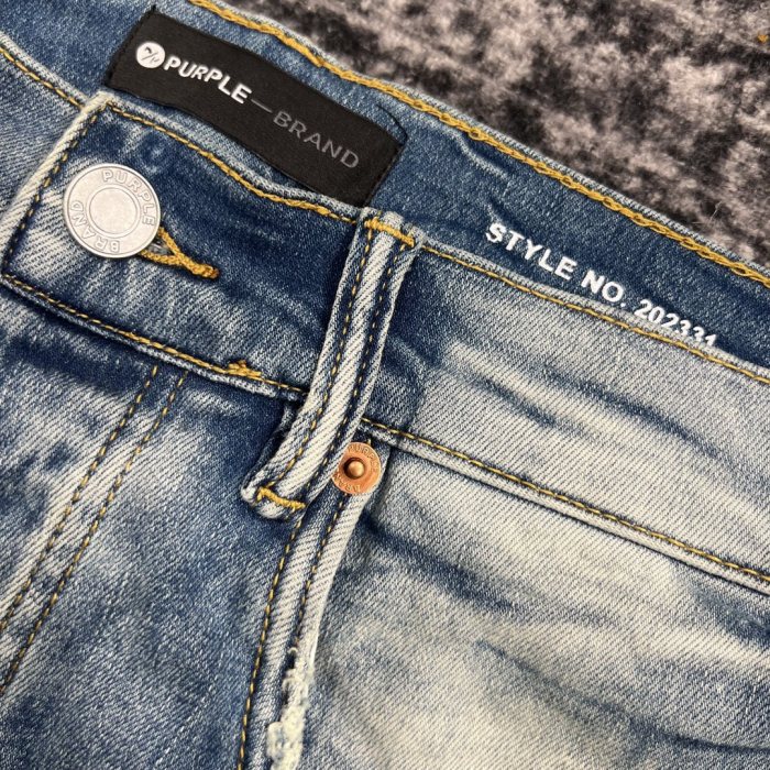 1:1 quality version Men's Washed Old  Slim Fit Jeans