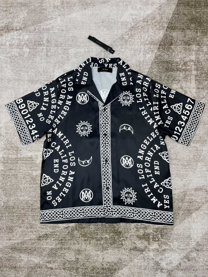 1:1 quality version New Version pattern Silk Shirt