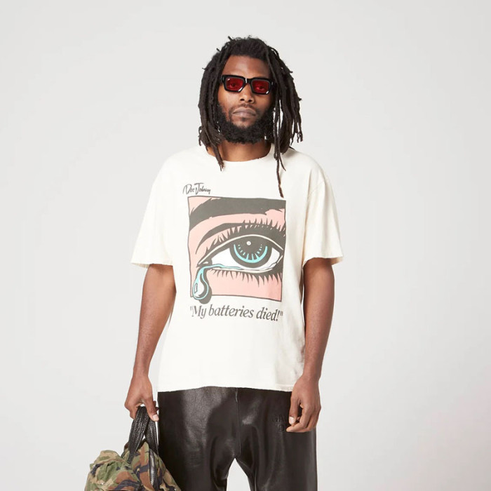 1:1 quality version Pink foil letter printing washed tee