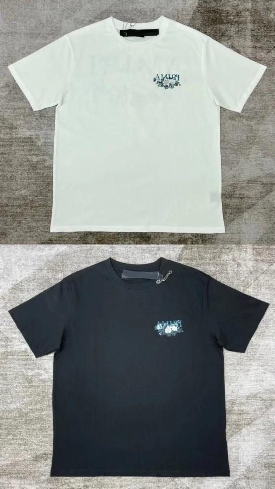 1:1 quality version New Rose Print T-shirt 2 colors