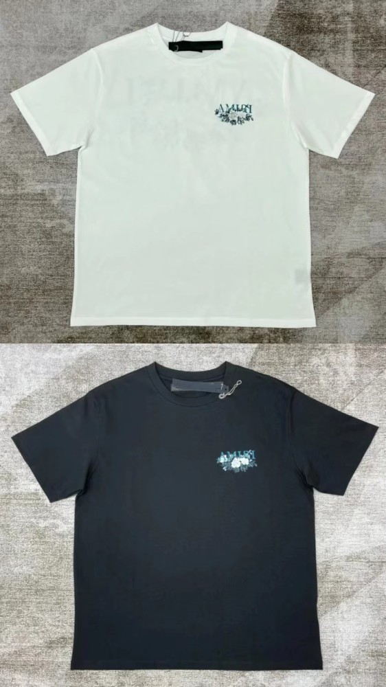1:1 quality version New Rose Print T-shirt 2 colors