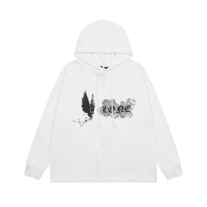 1:1 quality version Smoke Devil Angel Print Hoodie 2 Colors