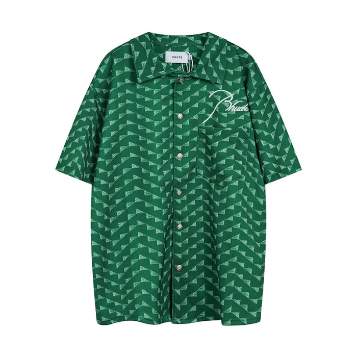 Monogram Embroidered Geometric Shirt 3 colors
